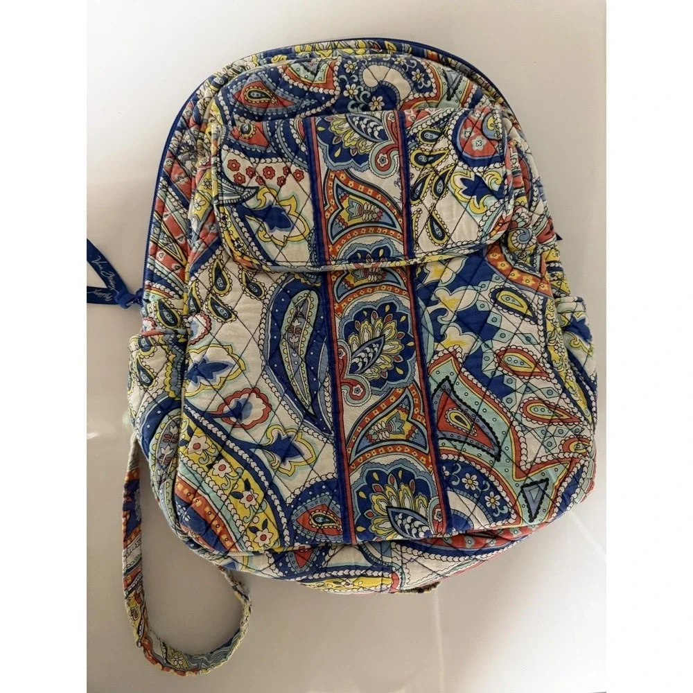 Vera‎ Bradley Marina Paisley Backpack Retired Quilted Cotton Bag